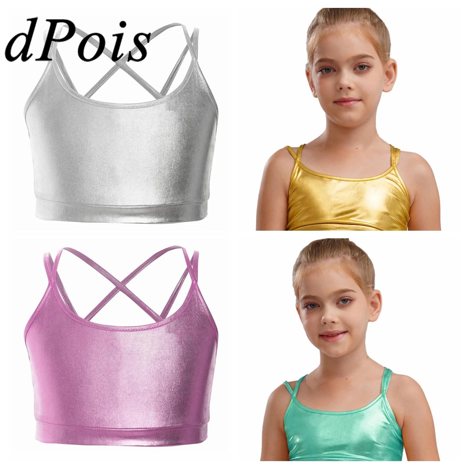 Lace Trim Cami - Top dziecięcy dla dziewczynek Błyszcząca odzież