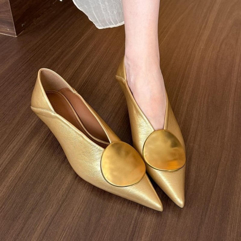 Women'S Fashion Shoes - Wsuwane damskie baleriny z ostrym noskiem