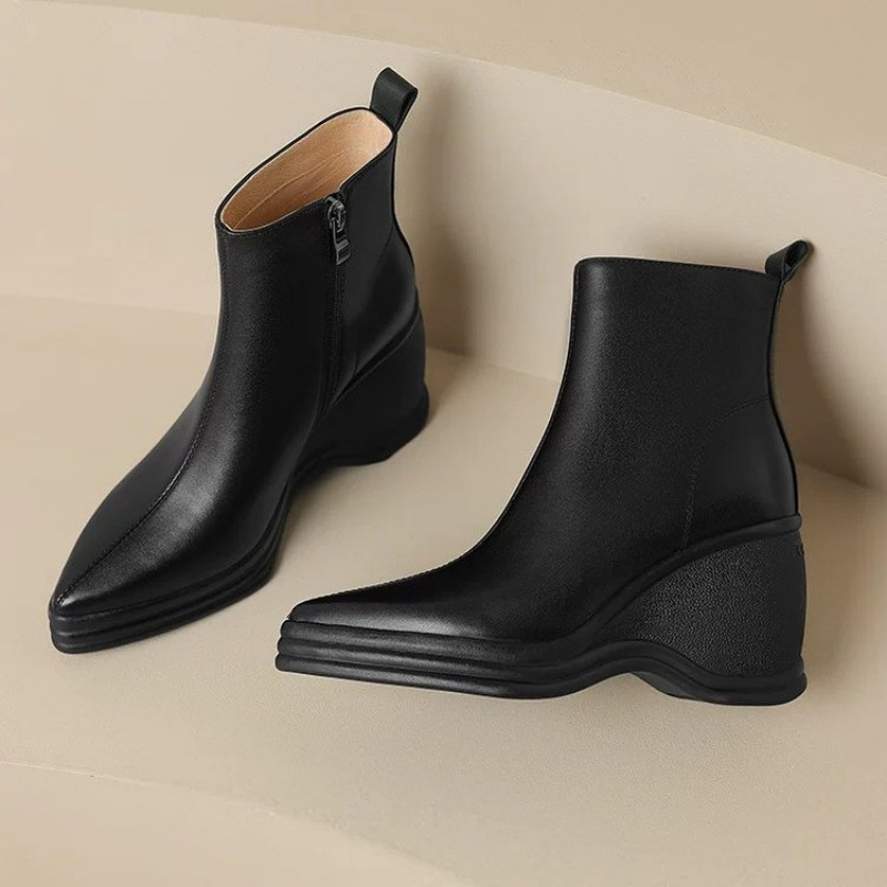 Women'S Fashion Korea - Nowe francuskie retro botki na koturnie
